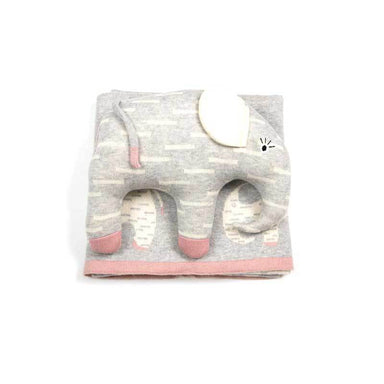 Indus Design Elephant Baby Blanket & Cushion Toy Gift Set - Pink | Koop.co.nz