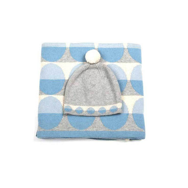 Indus Design Baby Blanket & Hat Gift Set - Blue | Koop.co.nz