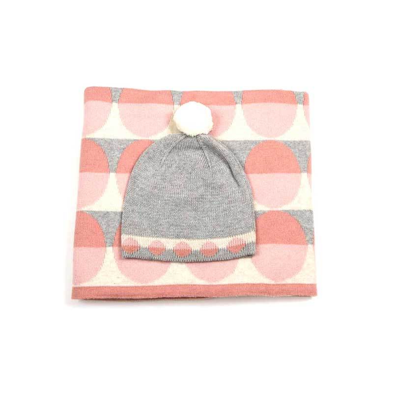 Indus Designs Baby Blanket & Hat Gift Set Pink Cotton Baby Blankets