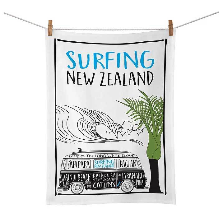 Moana Road NZ Surfing Tea Towel | Koop.co.nz