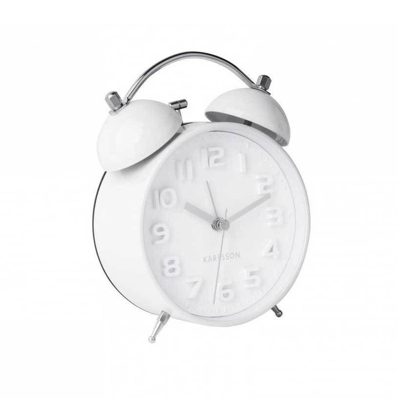 Karlsson Mr White Alarm Clock - White | Koop.co.nz