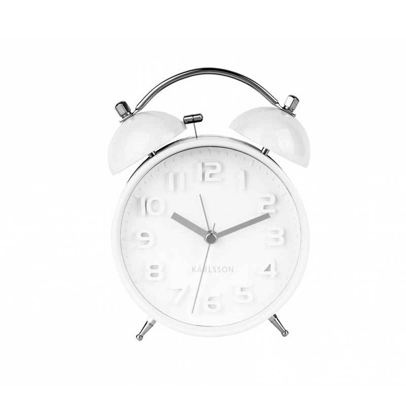 Karlsson Mr White Alarm Clock - White | Koop.co.nz