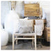 Banyan Home Suede Leather Fringe Cushion - Light Beige (45cm) | Koop.co.nz
