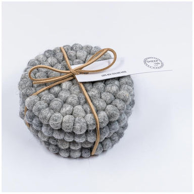 Sheepish Design NZ Wool Coasters – Grey Marle | Koop.co.nz