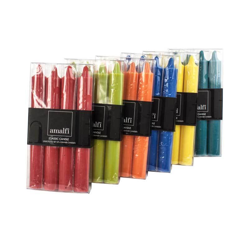 Amalfi Coloured Classic Dinner Candles (4pk) | Koop.co.nz
