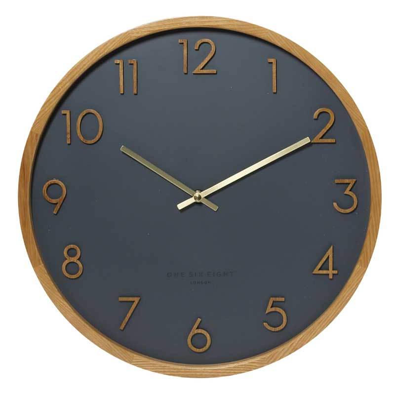 One Six Eight Scarlett Charcoal Wall Clock (50cm) | Koop.co.nz