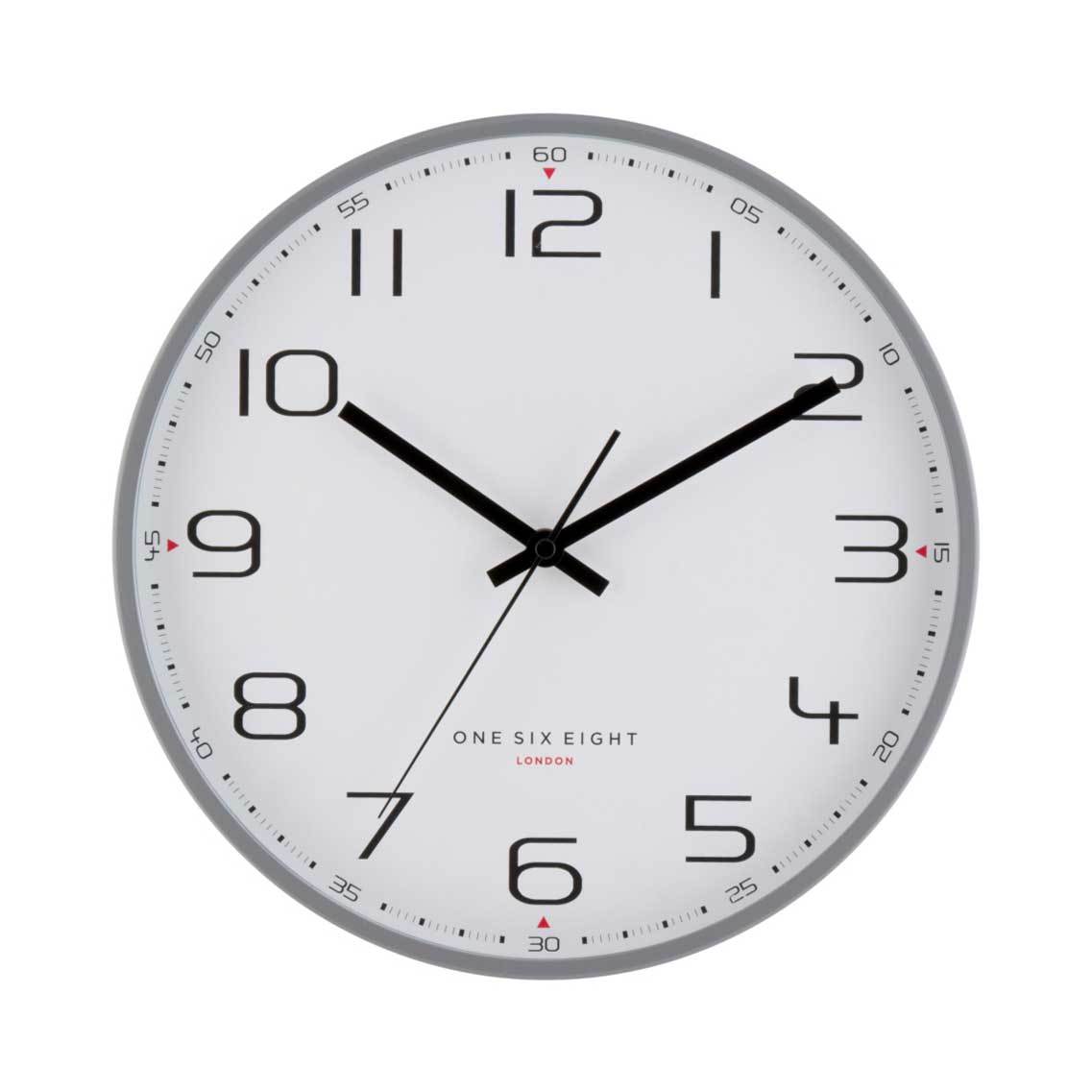 One Six Eight Carmen Cool Grey Clock (30cm) | Koop.co.nz