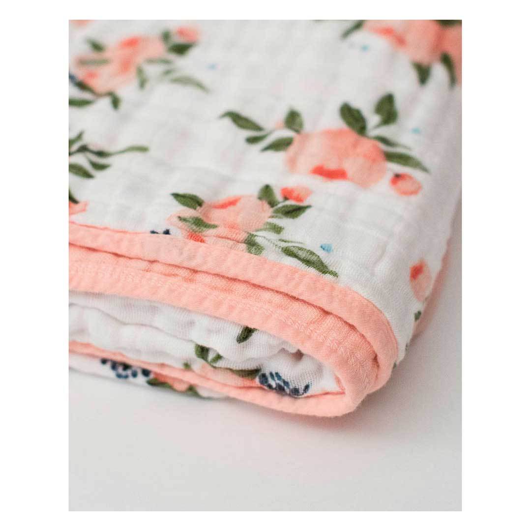 Little Unicorn Cotton Muslin Quilt – Watercolour Roses | Koop.co.nz