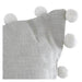 Raine & Humble Chambray Pom Cushion - Grey (45cm) | Koop.co.nz