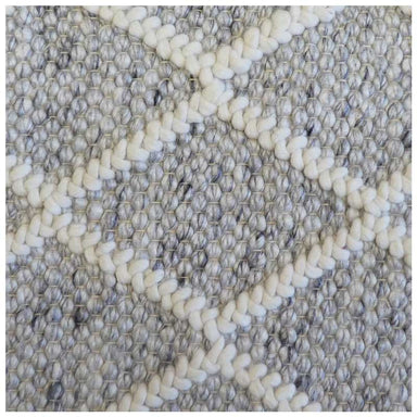 Handcrafted Cream Cross Wool Rug | Koop.co.nz