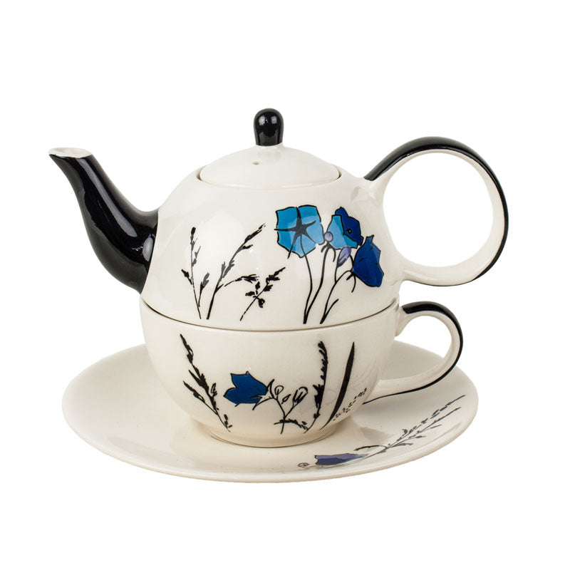 Zeleny Strom Blue Floral Teapot For One Set | Koop.co.nz