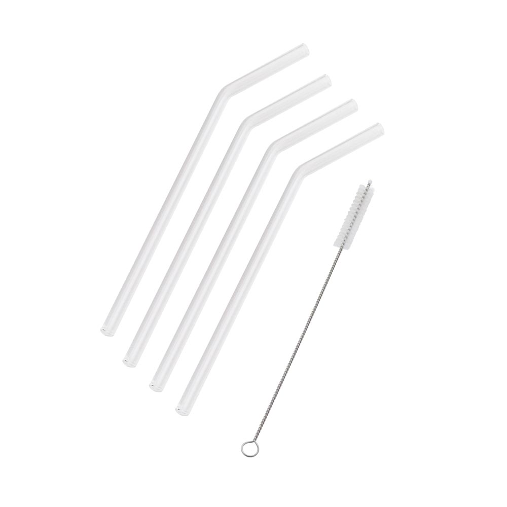 Davis & Waddell Fine Foods Glass Straws & Brush (5pc) | Koop.co.nz