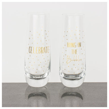 Urban Products Gold Celebrate Stemless Champagne Glasses (2pc) | Koop.co.nz