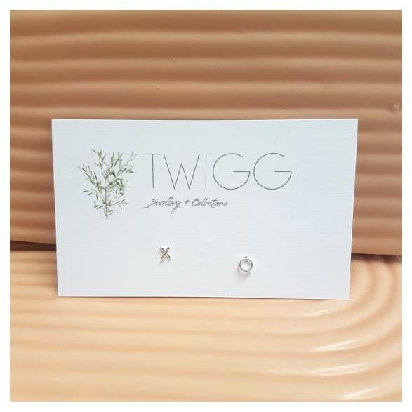 Twigg Little XO Silver Stud Earrings | Koop.co.nz