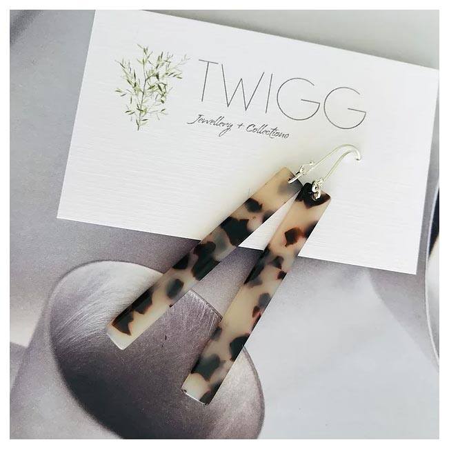 Twigg Light Tortoiseshell Rod Earrings | Koop.co.nz