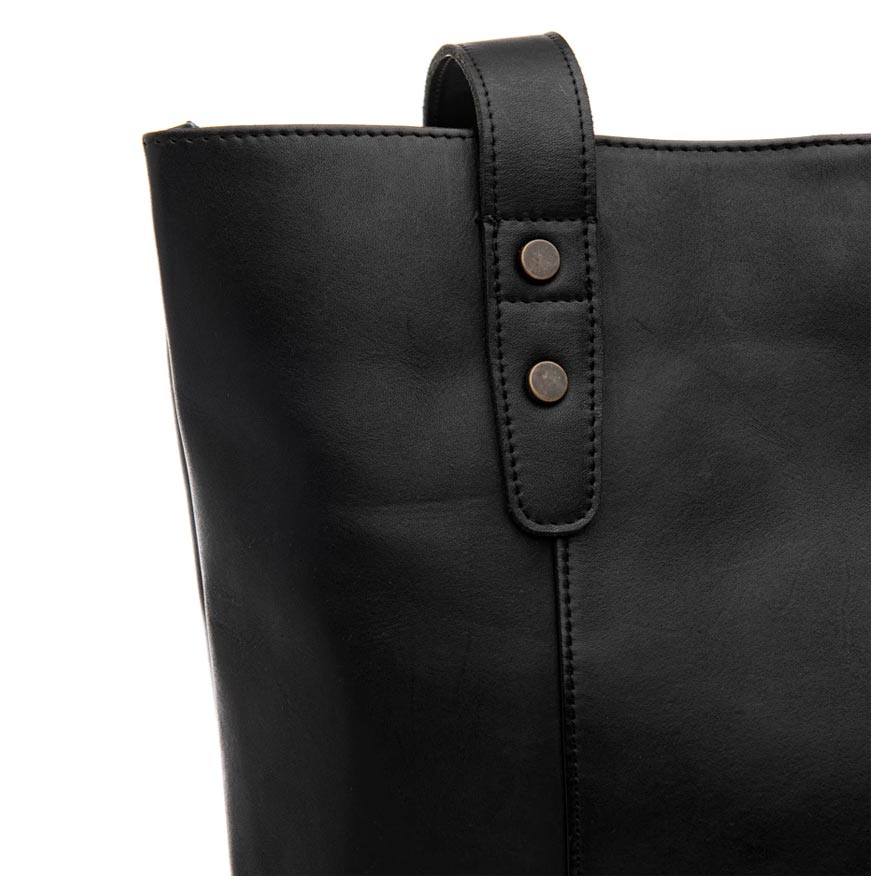 Stitch & Hide Leather Isabelle Tote Shoulder Bag - Black | Koop.co.nz