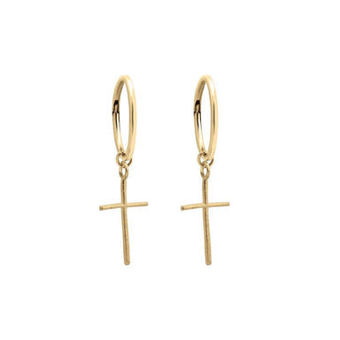 Lindi Kingi Deluxe Exalted Cross Sleeper Earrings - Gold | Koop.co.nz