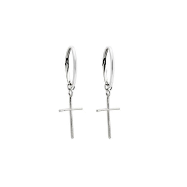 Lindi Kingi Deluxe Exalted Cross Sleeper Earrings - Silver | Koop.co.nz