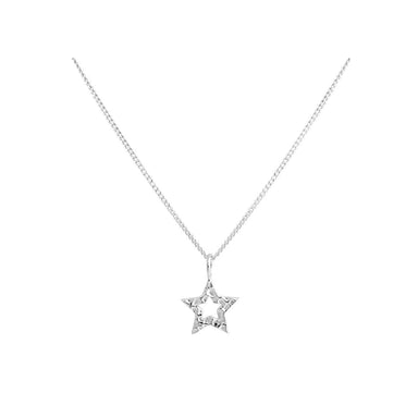 Lindi Kingi Deluxe Hammered Star Necklace - Silver | Koop.co.nz