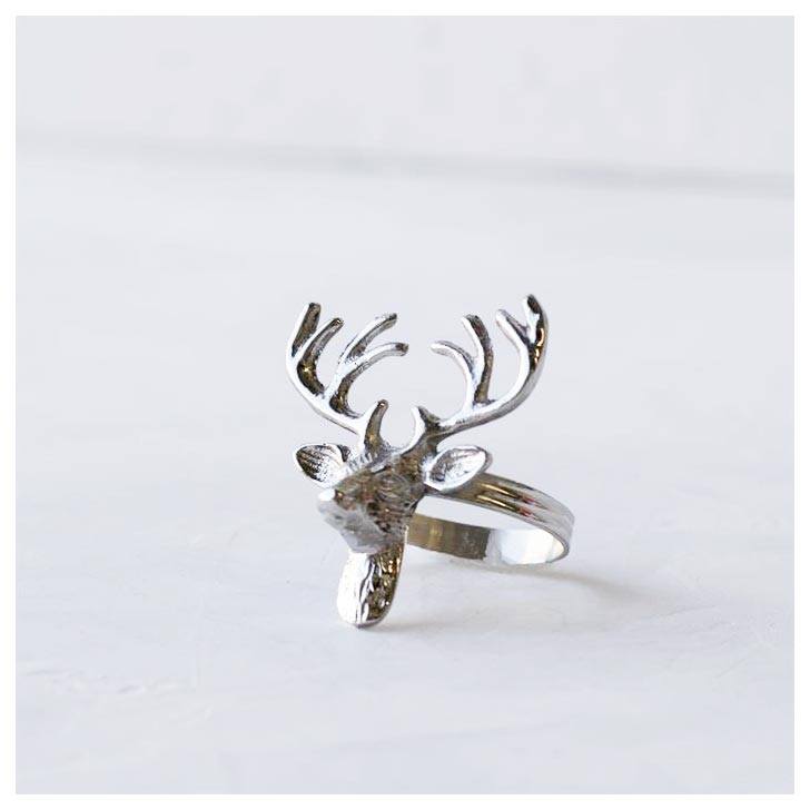 Old Mill Road Elk Napkin Ring - Silver | Koop.co.nz