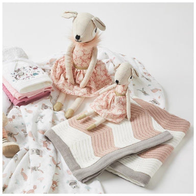 Jiggle & Giggle Cotton Zigzag Baby Blanket - Pink | Koop.co.nz