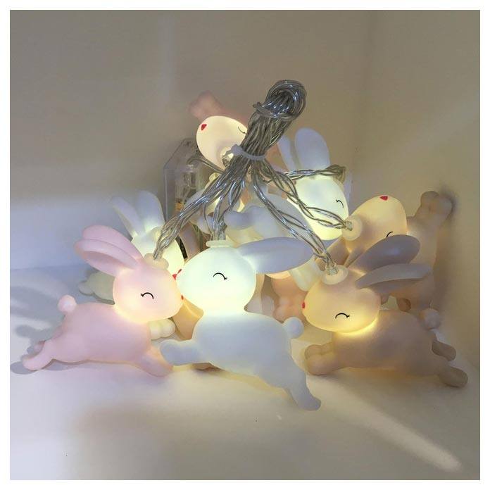Stellar Haus Pastel Bunny LED String Lights | Koop.co.nz