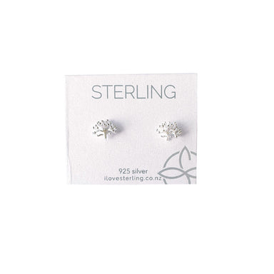 Sterling Pohutukawa Sprig Silver Stud Earrings | Koop.co.nz