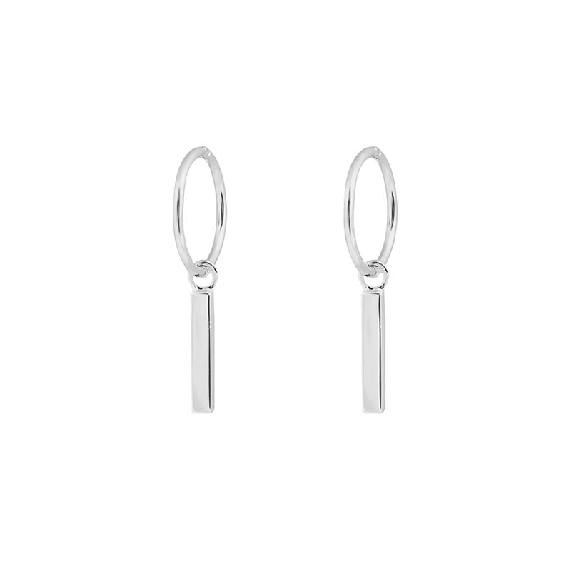 Republic Road Mini Musing Fine Line Sleeper Earrings - Silver | Koop.co.nz