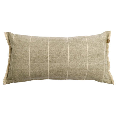 Raine & Humble Brushed Wild Stripe Cushion - Khaki Green | Koop.co.nz