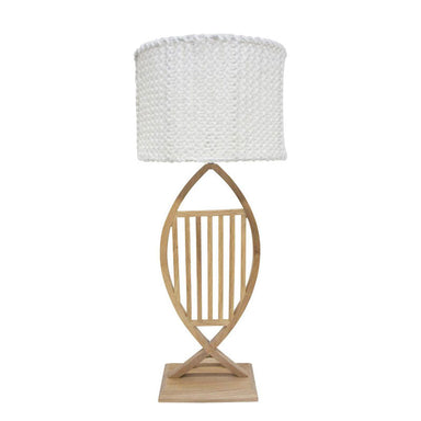 Stoneleigh & Roberson Aquis Wood & Knit Lamp (78cm) | Koop.co.nz
