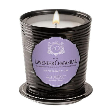 Aquiesse Portfolio Tin Candle with Matchbox - Lavender Chaparral | Koop.co.nz