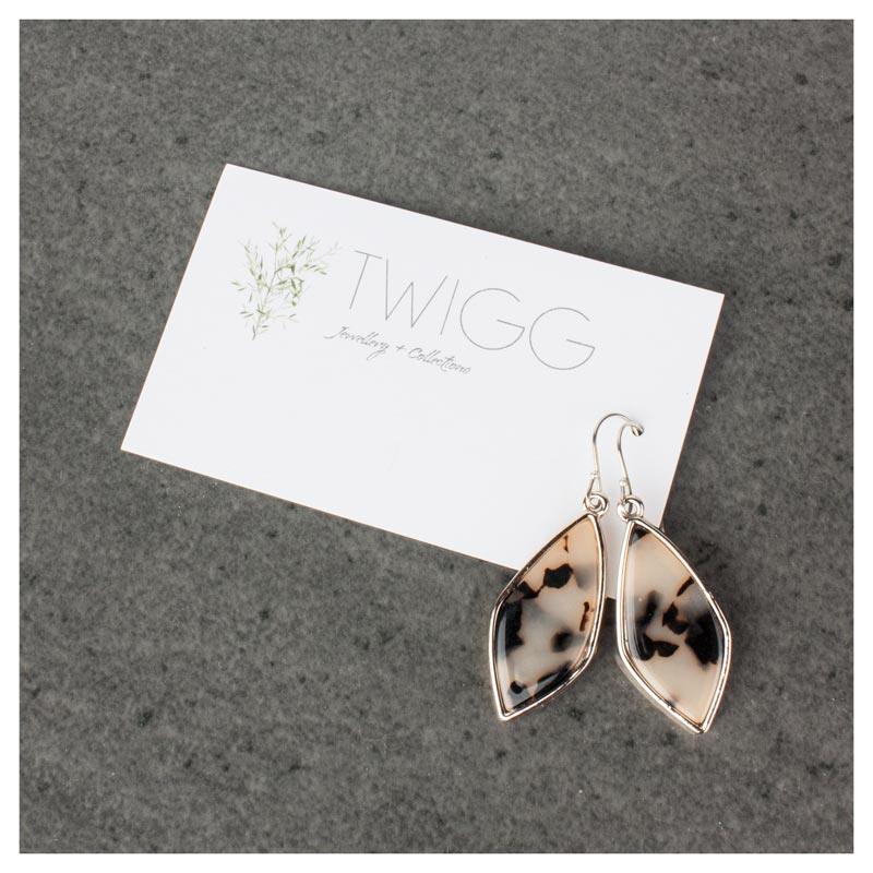 Twigg Gold Framed Light Tortoiseshell Earrings | Koop.co.nz
