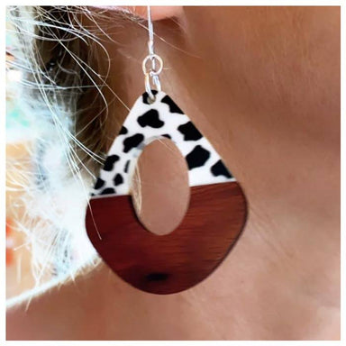 Twigg Kite Black & White Wood Earrings | Koop.co.nz