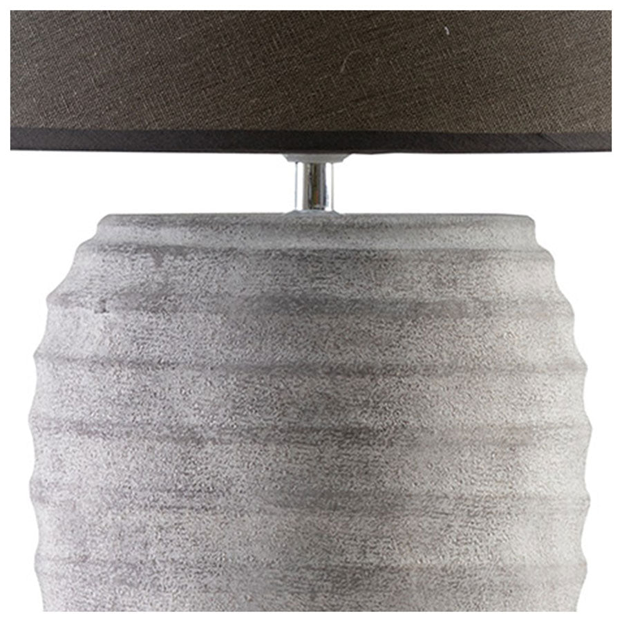 Linens & More Grey Ribbed Lamp (59.5cm) | Koop.co.nz
