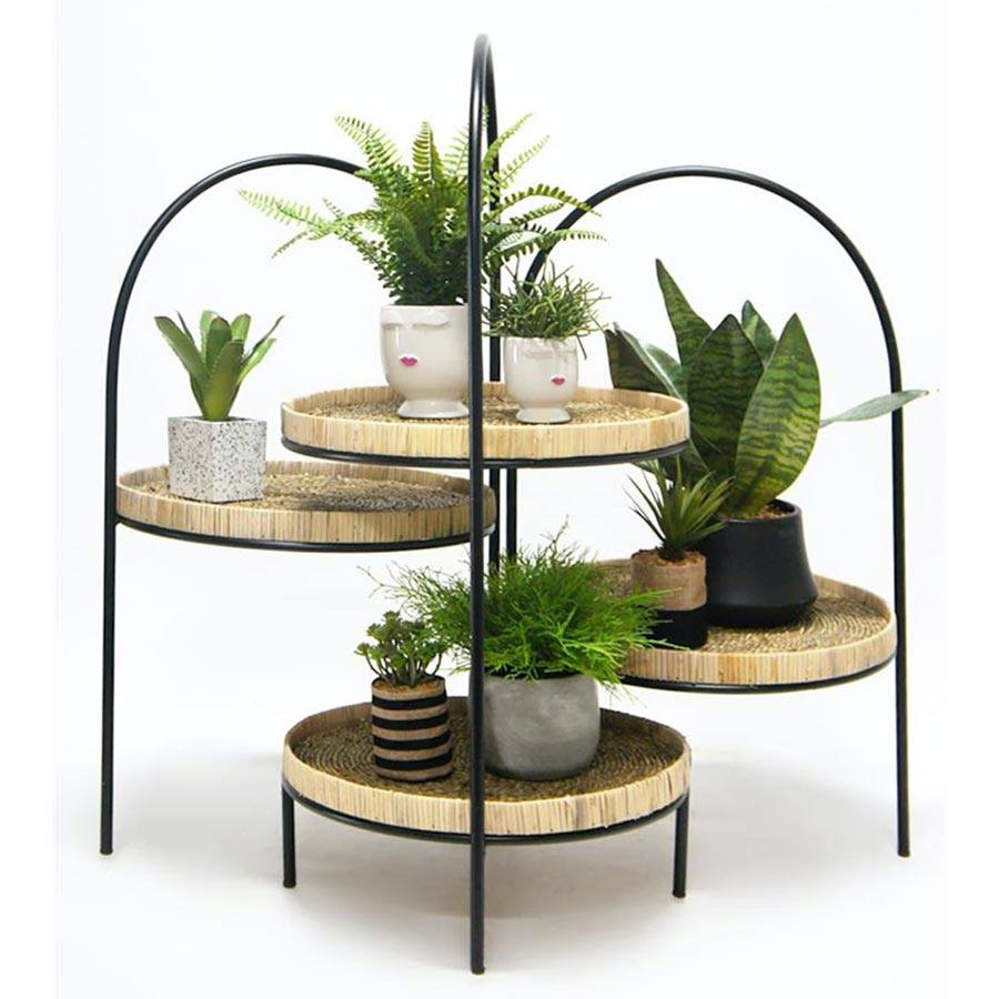 Stoneleigh & Roberson Rattan & Metal Arch Stand Plant Stands NZ