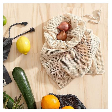 Ladelle Recycled Cotton Mesh Produce Bags (4pc) | Koop.co.nz