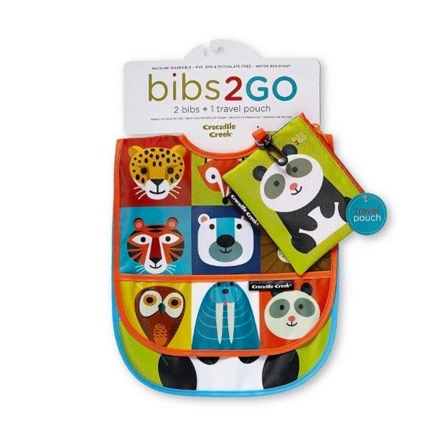 Crocodile Creek Two Bib & Pouch Set - Jungle Jamboree | Koop.co.nz