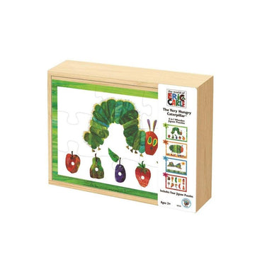 University Games Eric Carle - The Very Hungry Caterpillar 4 in 1 Wooden Jigsaw Puzzle | Koop.co.nz
