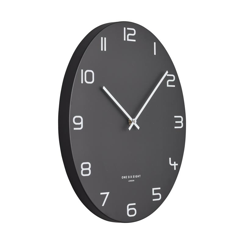 One Six Eight Nero Black Clock (40cm) | Koop.co.nz