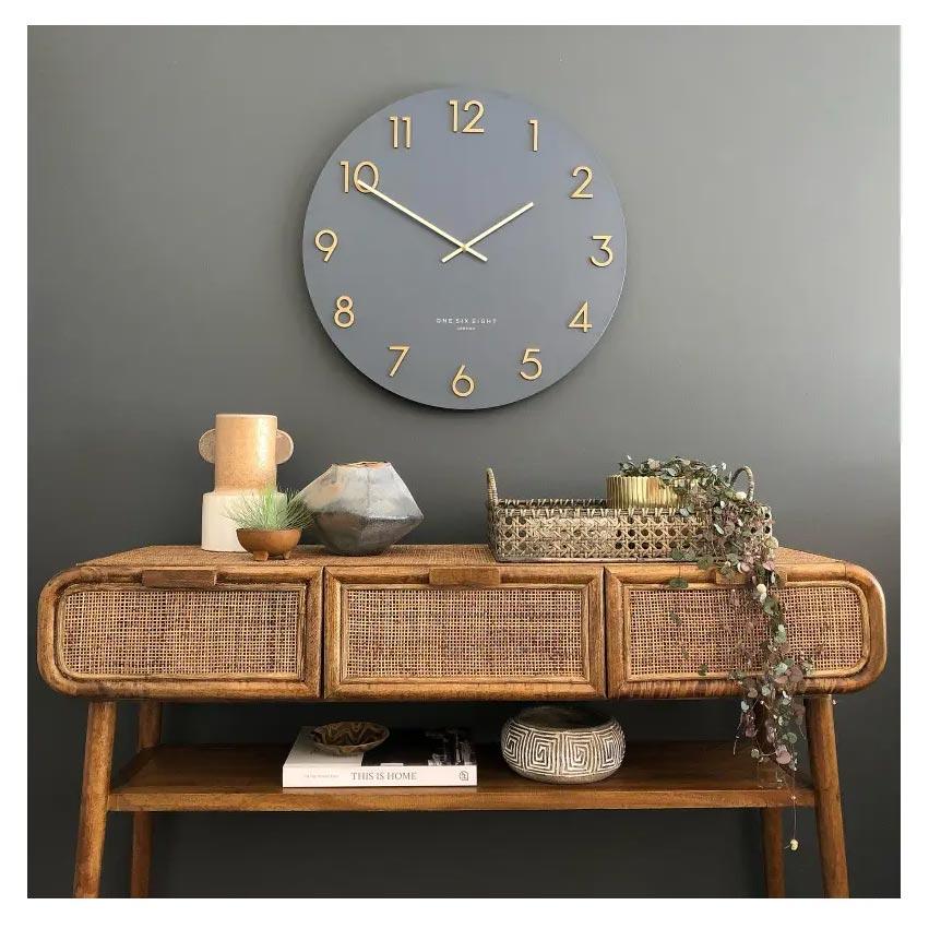 One Six Eight Charcoal Katelyn Clock (40cm) | Koop.co.nz