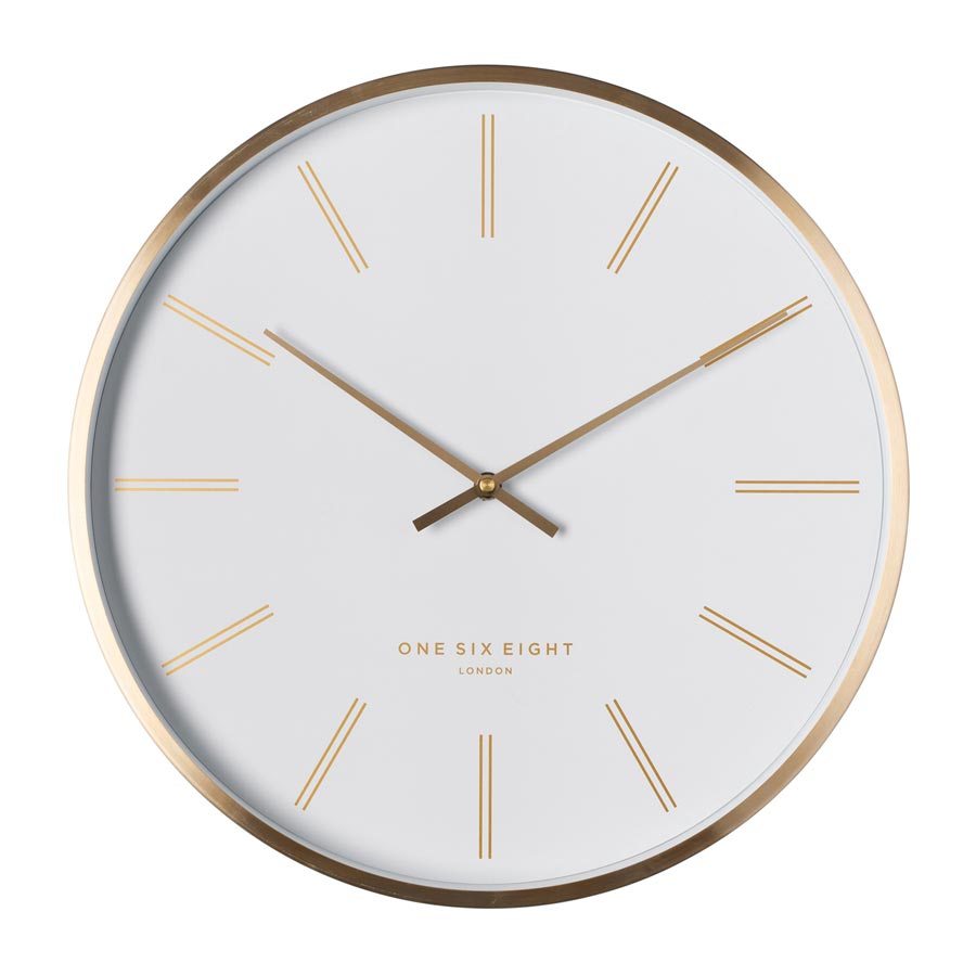 One Six Eight Otto Clock - White (40cm) | Koop.co.nz