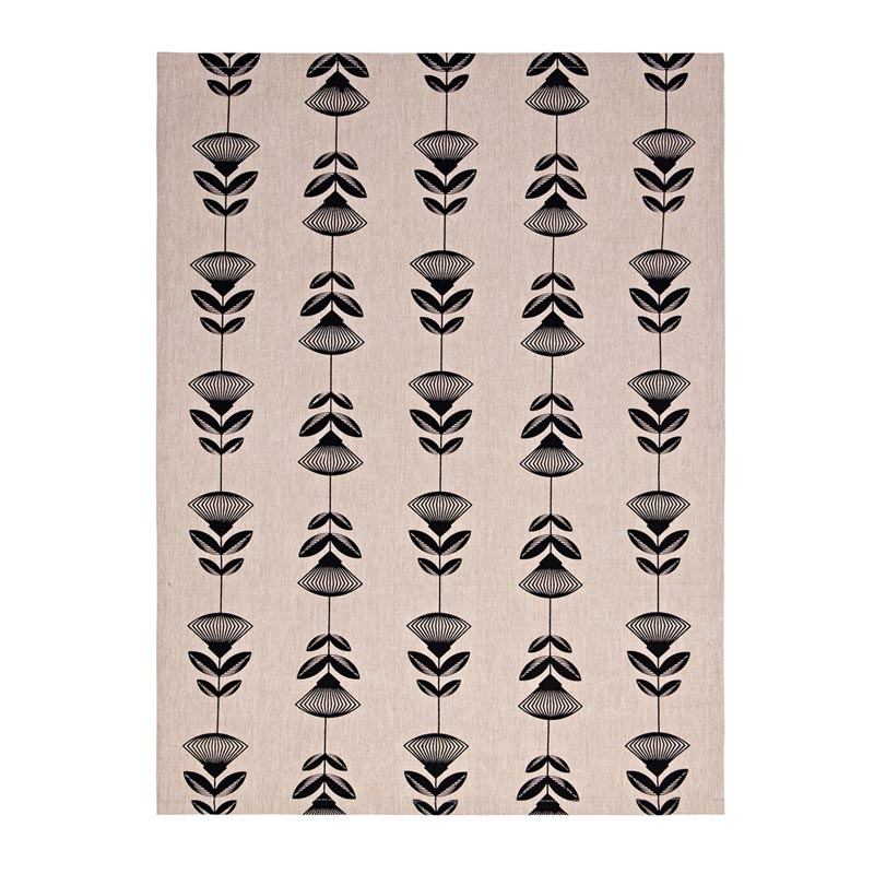 Linens & More Pohutukawa Tea Towel - Black | Koop.co.nz