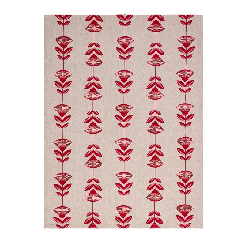 Linens & More Pohutukawa Tea Towel - Red | Koop.co.nz