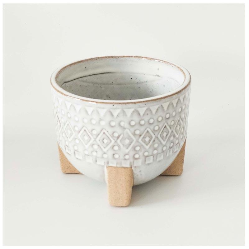 Urban Products Zuri Planter With Legs - White Sand (12.5cm) | Koop.co.nz