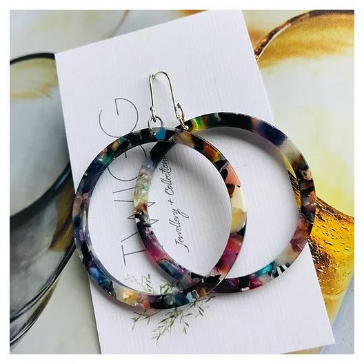 Twigg Multicoloured Hoop Earrings - Small | Koop.co.nz