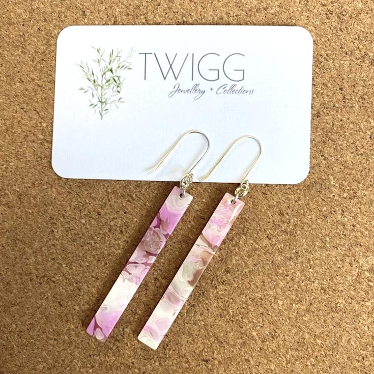 Twigg Pink Blossom Rod Earrings | Koop.co.nz