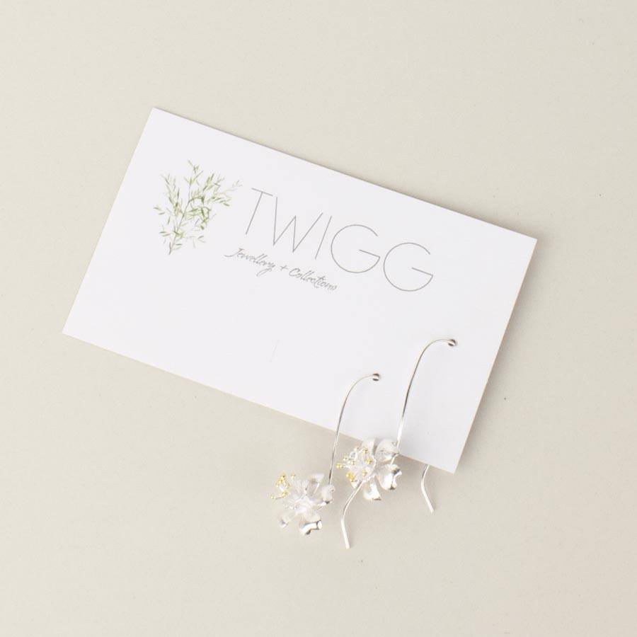 Twigg Silver Borrage Drop Earrings | Koop.co.nz