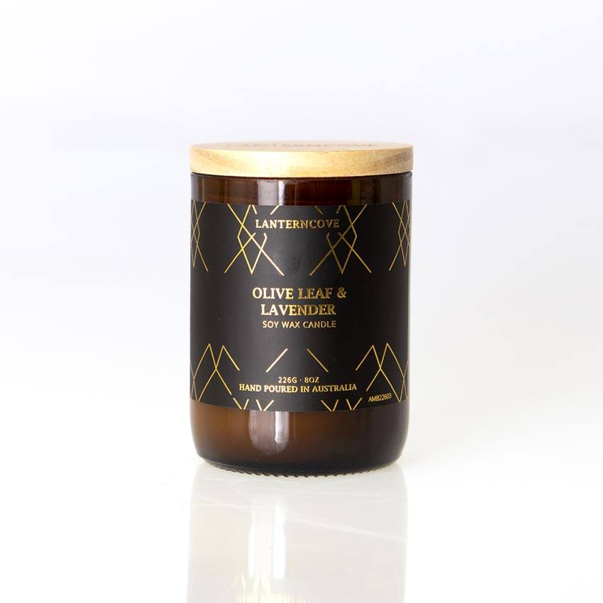 Lantern Cove Amberesque Candle – Olive Leaf & Lavender | Koop.co.nz