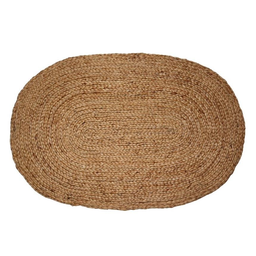 Garcia Jute Braided Oval Doormat - Brown | Koop.co.nz