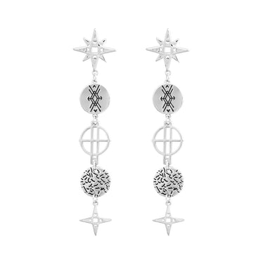 Lindi Kingi Star Drop Earrings - Platinum | Koop.co.nz